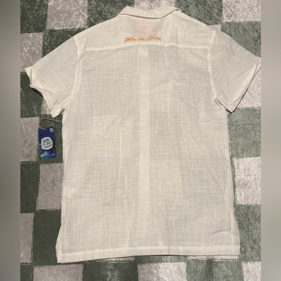 NWT White Linen Shirt Swim Cover Up Another Day in Paradise - Picture 2 of 7
